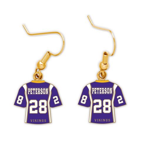 Minnesota Vikings Earrings w/Jewelry Card - Adrian Peterson