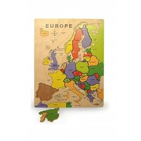 Children's Map of Europe Wooden Toy Insert Puzzle Ages 3+ - Wooden Toy