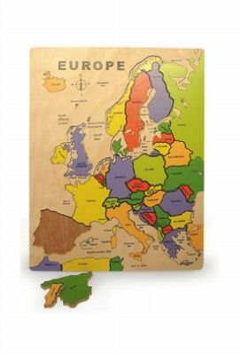 Childrens Toyshop  Third Party New : Children's Map of Europe Wooden Toy Insert Puzzle Ages 3+ - Wooden Toy