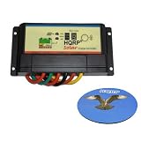 HQRP 10A Wasserdicht Solar Laderegler Solarregler für Solarmodule 12V / 24V 10 Amp 300W mit PWM Aufladungsart mit HQRP Untersetzer