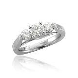 41WLS6cE9VL. SL160  14k White Gold 3 Stone Engagement Diamond Bridal Ring Band