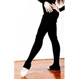 Black Extra Long Skinny Leg Stretch Knit Leg Warmers by KD dance, 40 Inch Long, High Quality, Soft & Unique, Made For Long Legs Wanting Upper To Top of Thigh Coverage, Made In New York City USA