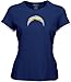 San Diego Chargers Women's Navy Frosted Logo Cap Sleeve Tissue Tee