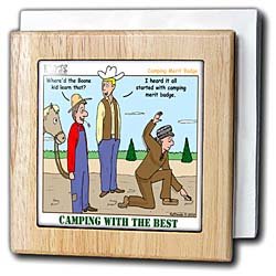 Camping with the Best - Camping - 6 Inch Tile Napkin Holder by 3dRose LLC