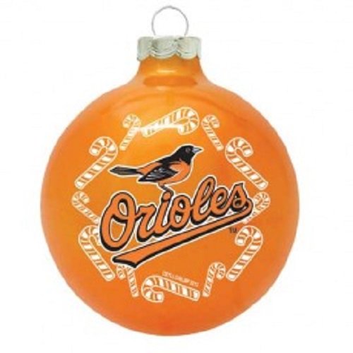 Baltimore Orioles MLB 2 5/8” Painted Round Candy Cane Christmas Tree Ornament Baltimore Orioles MLB 2 5/8” Painted Round Candy Cane Christmas Tree Ornament