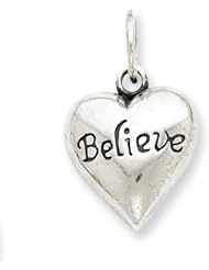 Sterling Silver Antiqued Believe Pendant