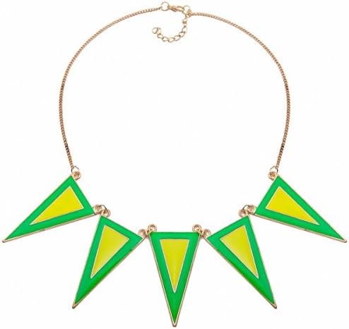 Retro Fashion Green Candy Enamel Geometric Triangle Pendant Necklace