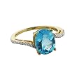 FOJO's 10K Gold Certified Blue Topaz Diamond Accent Ring (.01 ct. tw.)