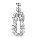 14k .21 Dwt Diamond White Gold Rope Love Knot Charm - JewelryWeb