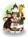 Monkey Giraffe Jungle Theme 3 Tier Diaper Cake