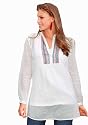 Your Life your Fashion Damen-Tunika Tunika ecru mit Stickerei