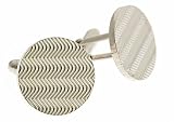 Handmade sterling silver cufflinks with herringbone engraved patterning with presentation box. Made in the U.S.A