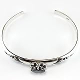 Sterling Silver Black Cubic Zirconia Bracelet with Freur De Lis