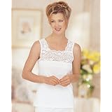 Cuddl Duds Peek-A-Boo Camisole, White, Large