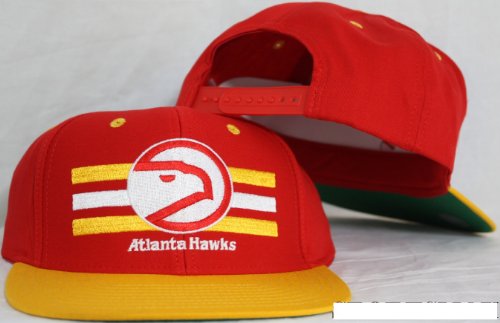 Atlanta Hawks Snapabck Billboard Red / Yellow Two Tone Adjustable Plastic Snap Back Hat / Cap