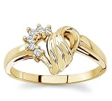 14k Yellow Gold Diamond Heart Ring (H/SI, 1/13 ct. tw.)