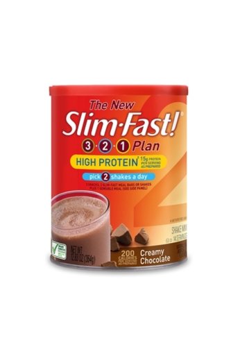 Slim-Fast 3-2-1 Plan, High Protein Shake Mix, Creamy Chocolate, 12.83oz Canisters (Pack of 3)