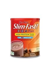 Slim-Fast 3-2-1 Plan, High Protein Shake Mix, Creamy Chocolate, 12.83oz Canisters (Pack of 3)