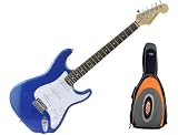 New York Pro Electric Guitar, Metallic Blue with Bonus Gig Bag, Orange