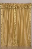 Pair Golden sari curtains with attached valance