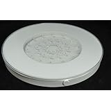 White LED Light Base for Centerpieces, Battery Operated,10 inch diameter
