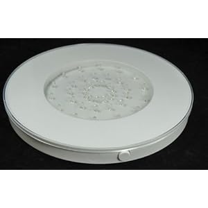 White LED Light Base for Centerpieces, Battery Operated,10 inch diameter by 