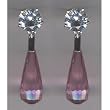 Pink Briolette Silver CZ Pearl Drop Earrings