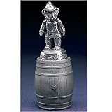 Fireman Teddy Bear Polished English Pewter Bottle Stopper