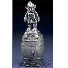 Fireman Teddy Bear Polished English Pewter Bottle Stopper