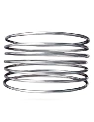 Sterling Silver Bangle Bracelets Set of 7-8inch Round Hollow Tube, Each Bracelet Is 2.2 mm