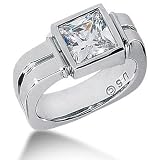 Men s 18K Gold Diamond Ring 1 Princess Diamond 2.51 ctw 12418-MDR1296