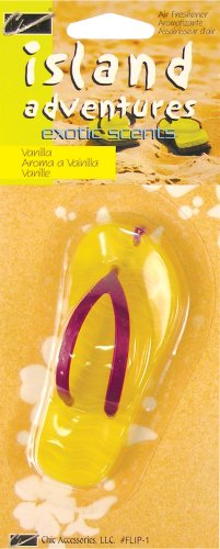Sandal Flip Flops Car Air Freshener - Yellow with Purple Strap