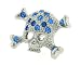 Crystal skull and crossbone tie pin with presentation box