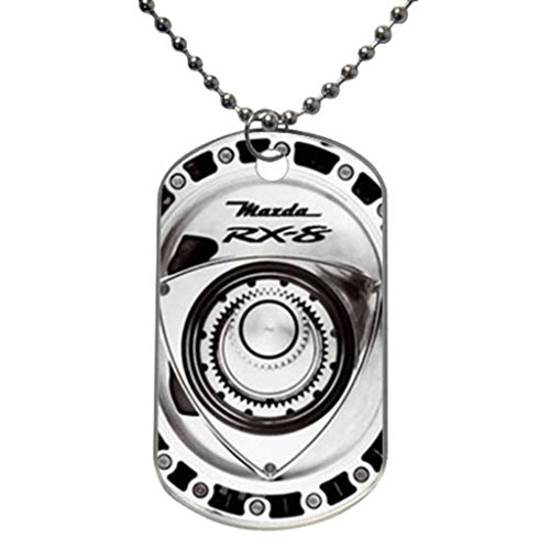 Mazda Rotary Engine RX8 Car Logo Custom oval Big Pet dog tag Aluminum animal tags Necklace