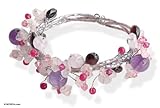 Amethyst and rose quartz bracelet, 'Rose Forest'