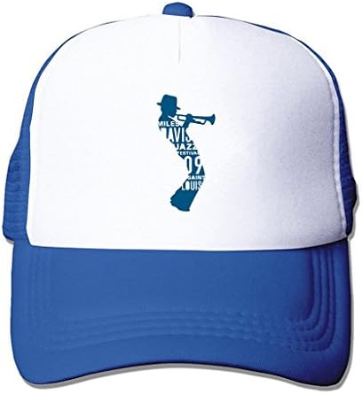 BYPGLT Miles Davis Jazz Adjustable Printing Mesh Cap Snapback Unisex Custom Hats Blue