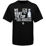 NHL Old Time Hockey Los Angeles Kings 2012 Playoffs We Want The Cup T-Shirt - Black (Medium)