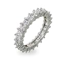 Sparkling Diamond CZ Princess Cut Eternity Band