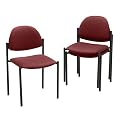 Comet Stacking Chairs- Burgundy/Black(Set of 3)