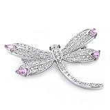 Bling Jewelry CZ Sterling Silver Dragonfly Pin