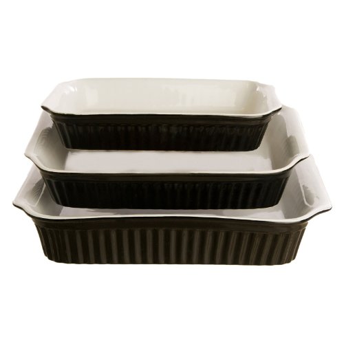 Romertopf Reco Black Rectangular Baking Set, Set of 3
