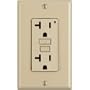 Leviton 7899-SGI Smartlock Pro Ground Fault Circuit Interrupter Receptacle; Phase 7 Design, NEMA 5-20R, 20A-125V, Lighted Test and Reset Button, Ivory
