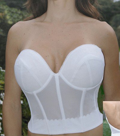 Valmont Low Back Longline Strapless Mesh Bra Style 214