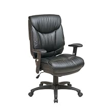 Office Star Deluxe Leather Ergo Chair - Black