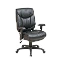 Office Star Deluxe Leather Ergo Chair - Black