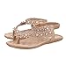 Fullkang Elegant Women Summer Bohemia Flower Beads Flip-flop Shoes Flat Sandals