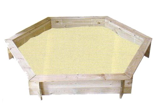 Jardipolys - Bac a sable hexagonal en bois - Diametre de 185cm