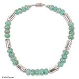 Amazonite necklace, 'Tranquility' 0.4 W 15.4 L