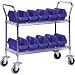 Quantum Storage Systems WRC3-1836-1285RD 3-Tier Complete Wire Mobile Cart System with 12 QP1285 Red QuickPick Bins, Chrome Finish, 18" Width x 36" Length x 37-1/2" Height