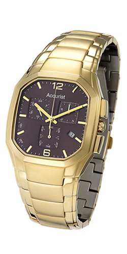 Accurist MB714BR Gents Gold Plated Bracelet Chronograph Watch